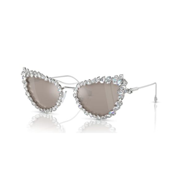 2 in 1 clip-on sunglasses Statement, Cat-eye shape, SK7011, White - Image 2