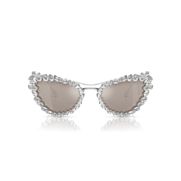 2 in 1 clip-on sunglasses Statement, Cat-eye shape, SK7011, White - Image 3