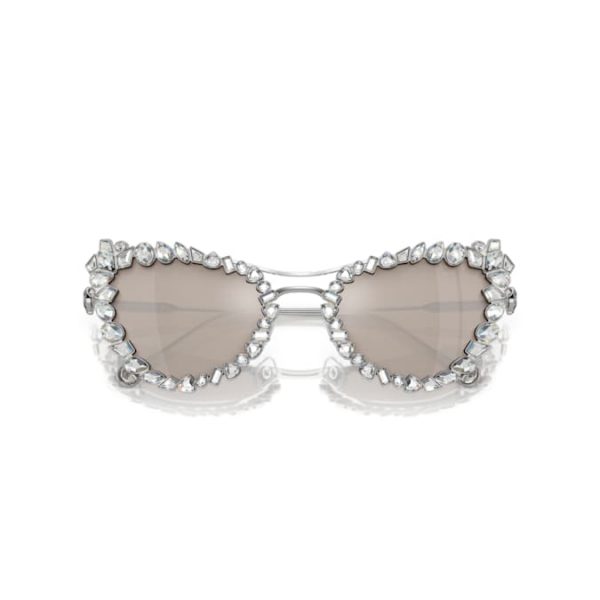 2 in 1 clip-on sunglasses Statement, Cat-eye shape, SK7011, White - Image 4