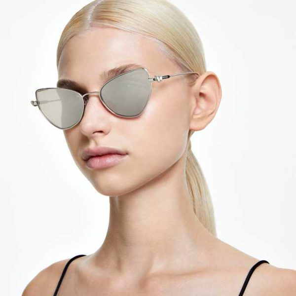 2 in 1 clip-on sunglasses Statement, Cat-eye shape, SK7011, White - Image 10