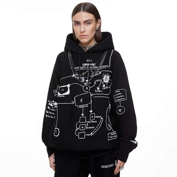 ADVISORY BOARD CRYSTALS Dazzling Colorless Objects hoodie, Black - Image 4