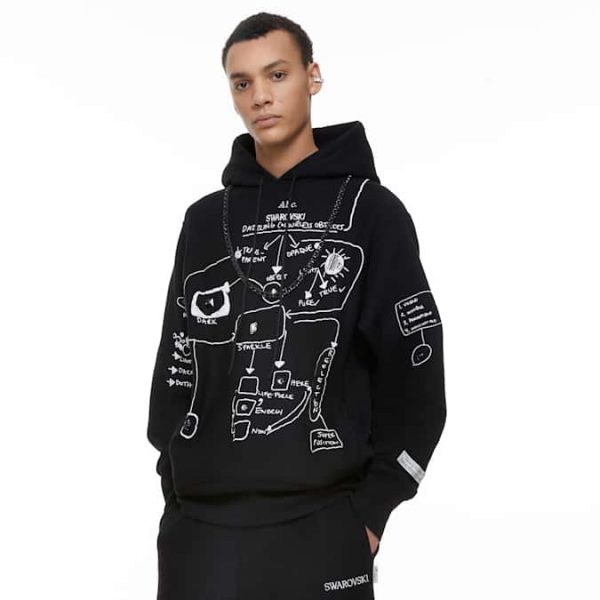 ADVISORY BOARD CRYSTALS Dazzling Colorless Objects hoodie, Black - Image 7
