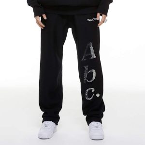 ADVISORY BOARD CRYSTALS Dazzling Colorless Objects sweatpants, Black