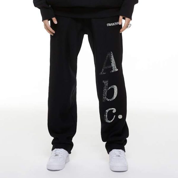 ADVISORY BOARD CRYSTALS Dazzling Colorless Objects sweatpants, Black