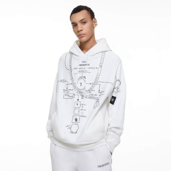 ADVISORY BOARD CRYSTALS Gray Objects Displaced by Refraction hoodie, White - Image 4