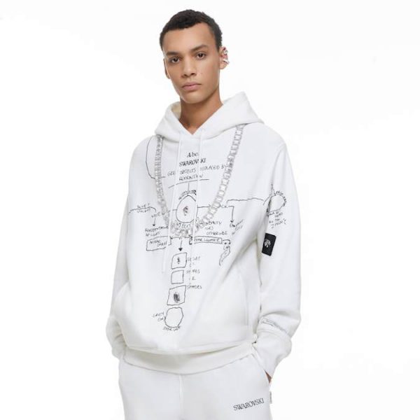 ADVISORY BOARD CRYSTALS Gray Objects Displaced by Refraction hoodie, White - Image 6