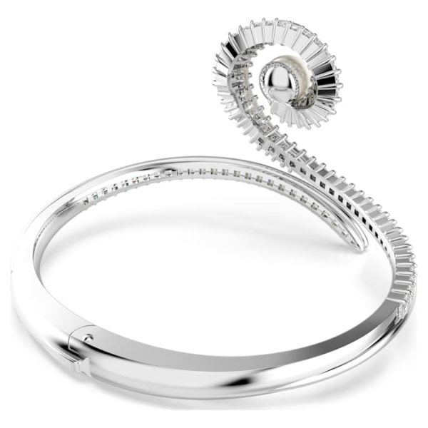 Ariana Grande x Swarovski bangle Crystal pearl, Baguette cut, White, Rhodium plated - Image 6