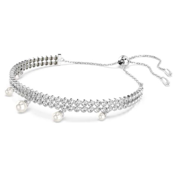 Ariana Grande x Swarovski bracelet Crystal pearl, Round cut, White, Rhodium plated - Image 3