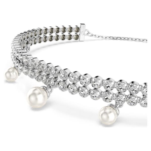Ariana Grande x Swarovski bracelet Crystal pearl, Round cut, White, Rhodium plated - Image 5