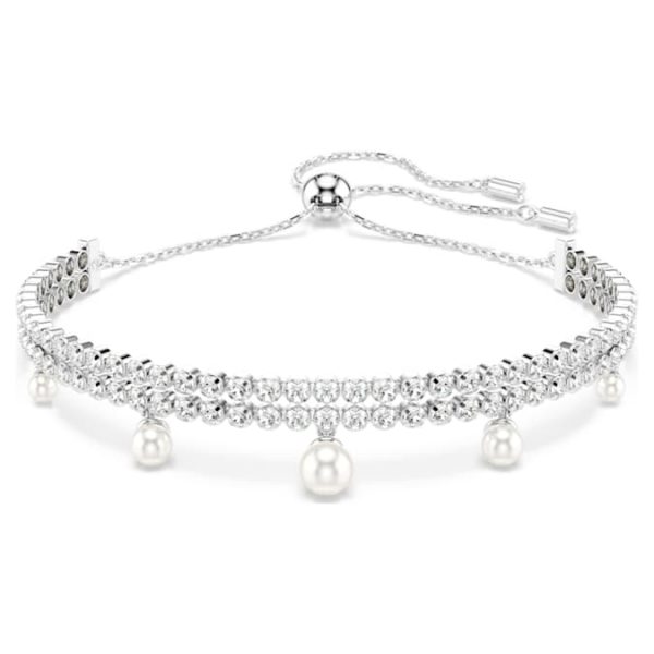 Ariana Grande x Swarovski bracelet Crystal pearl, Round cut, White, Rhodium plated - Image 9