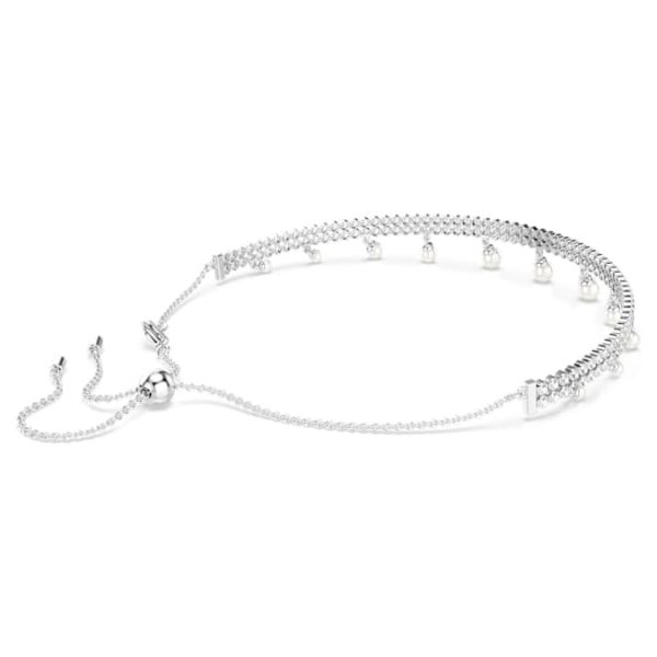 Ariana Grande x Swarovski choker Crystal pearl, Round cut, White, Rhodium plated - Image 5