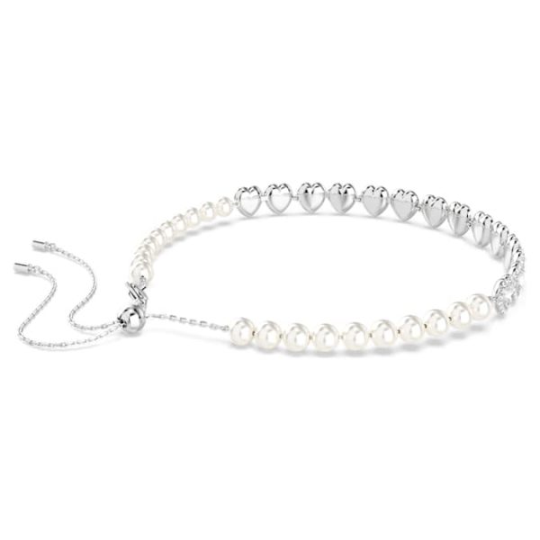 Ariana Grande x Swarovski choker Mixed cuts, Crystal pearl, Heart, White, Rhodium plated - Image 6