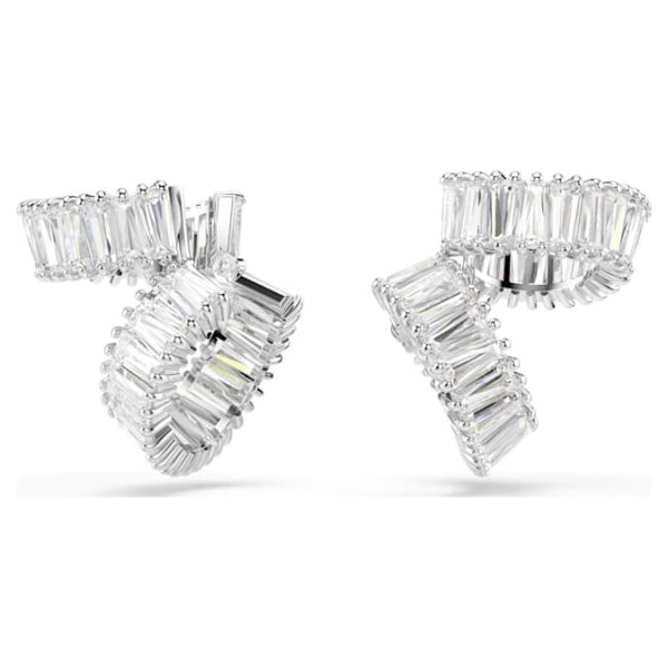Ariana Grande x Swarovski ear cuffs Baguette cut, White, Rhodium plated - Image 2
