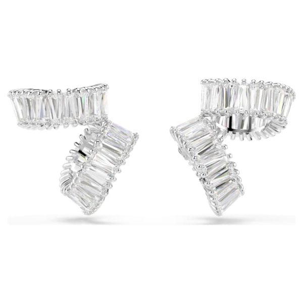 Ariana Grande x Swarovski ear cuffs Baguette cut, White, Rhodium plated - Image 3