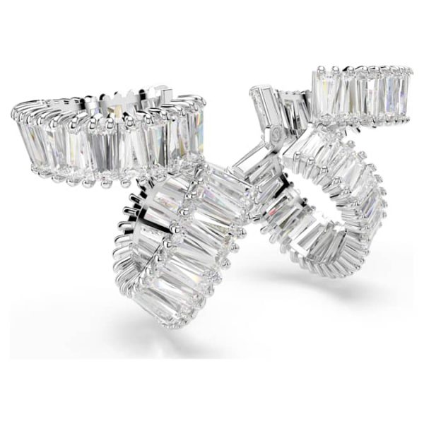 Ariana Grande x Swarovski ear cuffs Baguette cut, White, Rhodium plated - Image 4