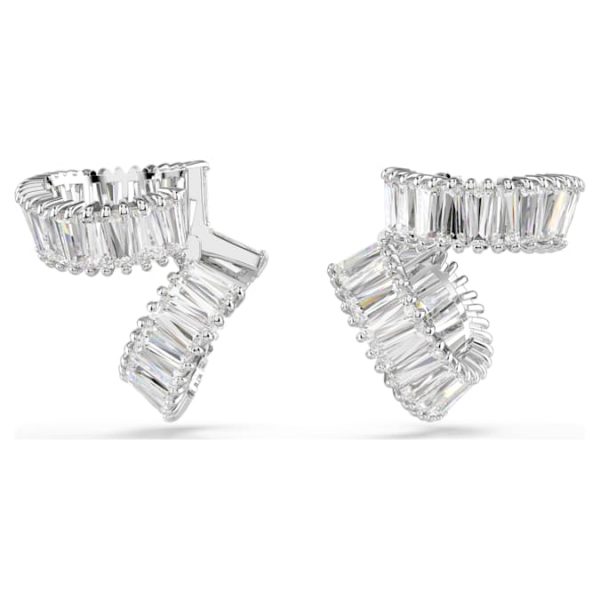 Ariana Grande x Swarovski ear cuffs Baguette cut, White, Rhodium plated - Image 5