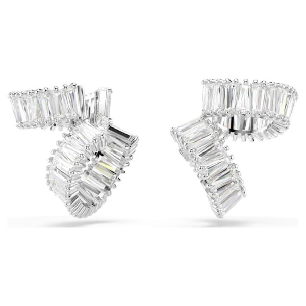 Ariana Grande x Swarovski ear cuffs Baguette cut, White, Rhodium plated - Image 8