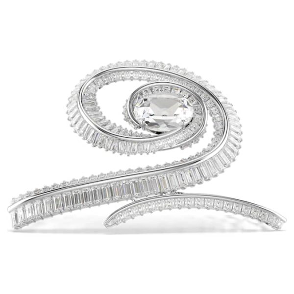 Ariana Grande x Swarovski hair clip Baguette cut, White, Rhodium plated - Image 2