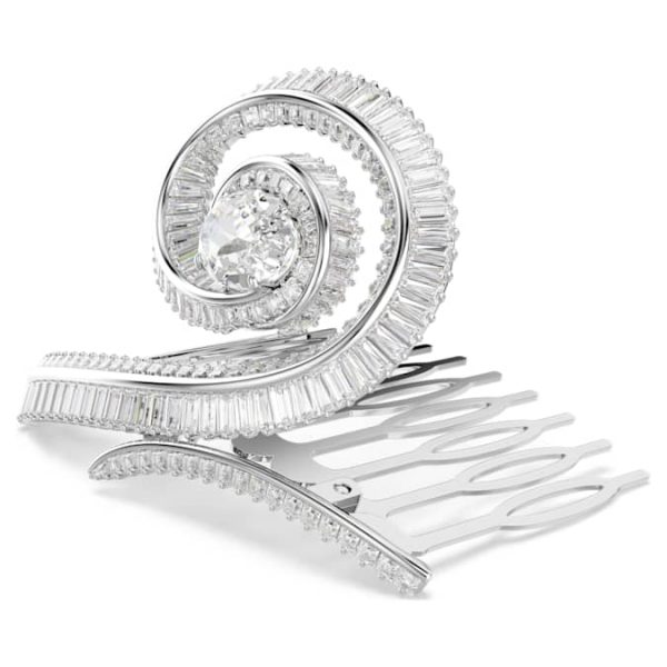 Ariana Grande x Swarovski hair clip Baguette cut, White, Rhodium plated - Image 3