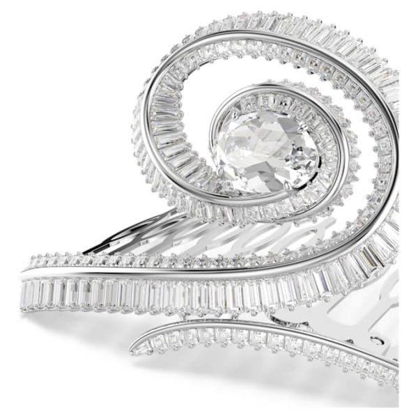Ariana Grande x Swarovski hair clip Baguette cut, White, Rhodium plated - Image 4