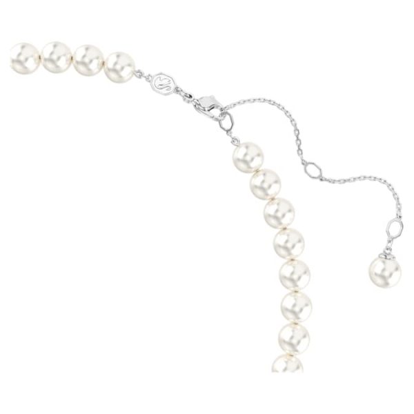 Ariana Grande x Swarovski necklace Crystal pearl, Heart cut, Heart, White, Rhodium plated - Image 4