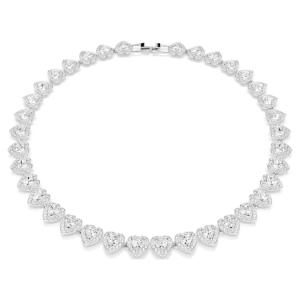 Ariana Grande x Swarovski necklace Mixed cuts, Heart, White, Rhodium plated - Image 2
