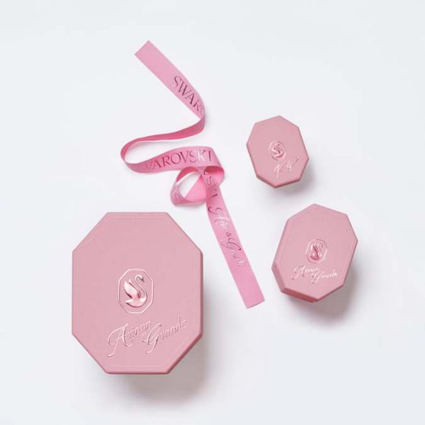 Ariana Grande x Swarovski stud earrings Mixed cuts, Heart, White, Rhodium plated - Image 6