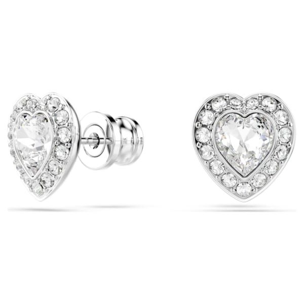 Ariana Grande x Swarovski stud earrings Mixed cuts, Heart, White, Rhodium plated - Image 7