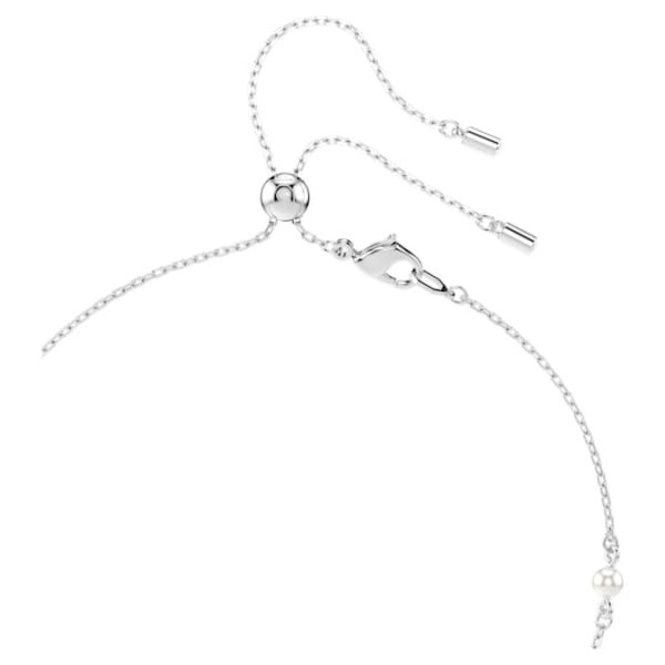 Ariana Grande x Swarovski Y necklace Mixed cuts, Crystal pearl, Heart, White, Rhodium plated - Image 5