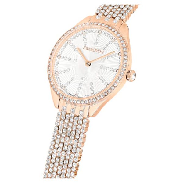 Attract watch Swiss Made, Full pavé, Crystal bracelet, Rose gold tone, Rose gold-tone finish - Image 5