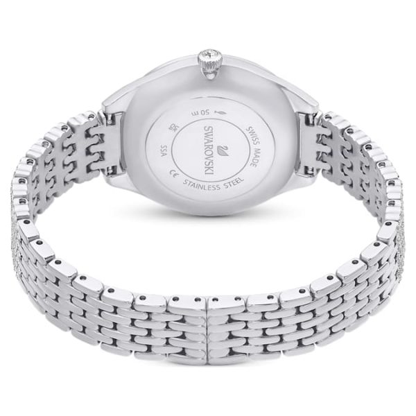 Attract watch Swiss Made, Full pavé, Crystal bracelet, Silver tone, Stainless steel - Image 4