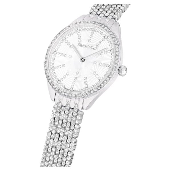 Attract watch Swiss Made, Full pavé, Crystal bracelet, Silver tone, Stainless steel - Image 5