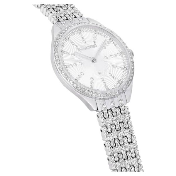 Attract watch Swiss Made, Full pavé, Crystal bracelet, Silver tone, Stainless steel - Image 6