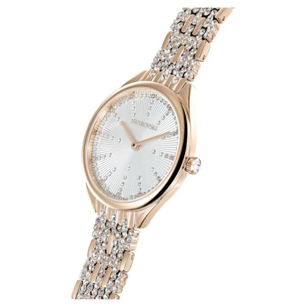 Attract watch Swiss Made, Pavé, Crystal bracelet, Gold tone, Champagne gold-tone finish - Image 5