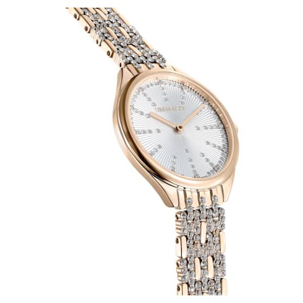 Attract watch Swiss Made, Pavé, Crystal bracelet, Gold tone, Champagne gold-tone finish - Image 6