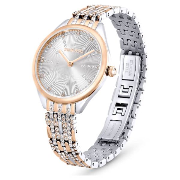 Attract watch Swiss Made, Pavé, Crystal bracelet, Rose gold tone, Mixed metal finish - Image 3