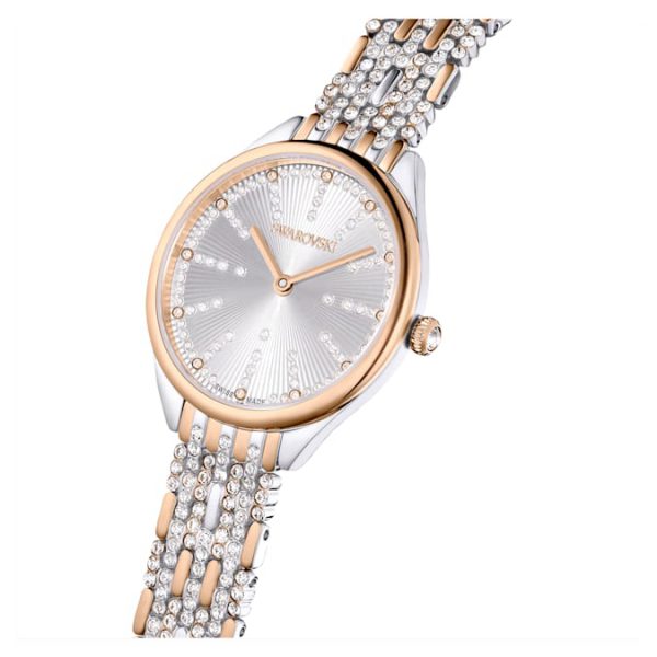 Attract watch Swiss Made, Pavé, Crystal bracelet, Rose gold tone, Mixed metal finish - Image 5