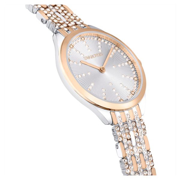 Attract watch Swiss Made, Pavé, Crystal bracelet, Rose gold tone, Mixed metal finish - Image 6