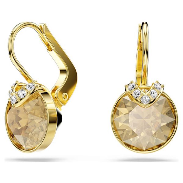 Bella V drop earrings Round cut, Gold tone, Gold-tone plated - Image 2