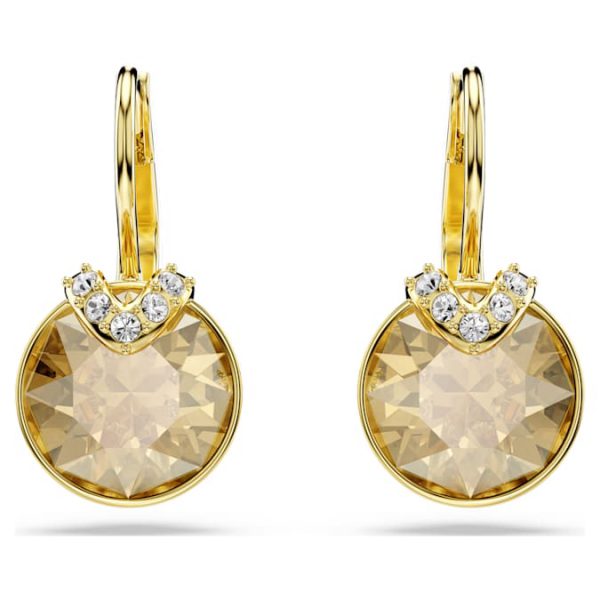 Bella V drop earrings Round cut, Gold tone, Gold-tone plated - Image 3