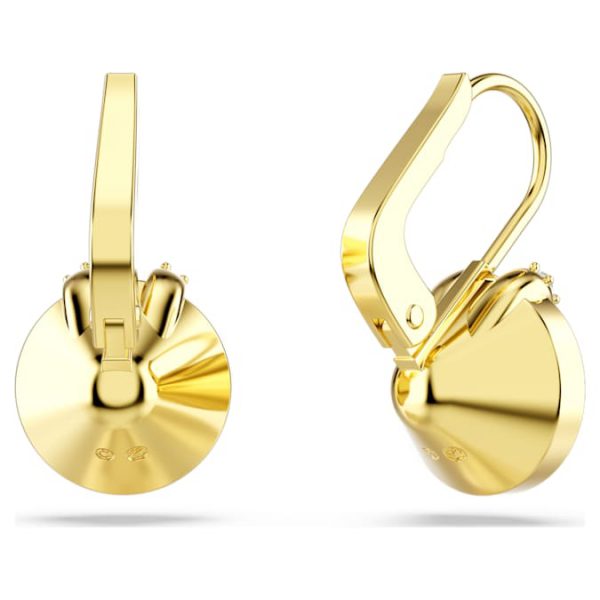 Bella V drop earrings Round cut, Gold tone, Gold-tone plated - Image 5