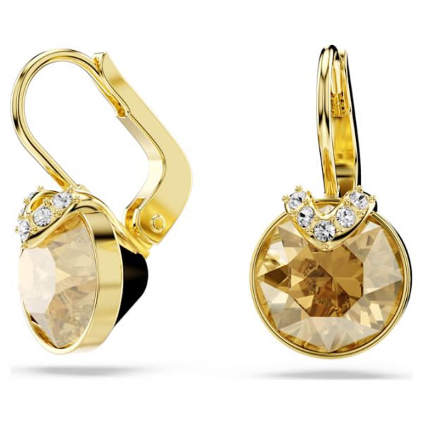 Bella V drop earrings Round cut, Gold tone, Gold-tone plated - Image 6