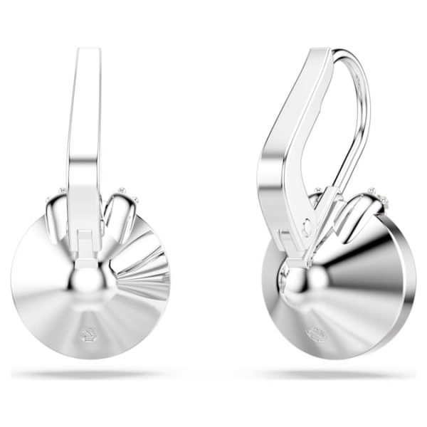 Bella V drop earrings Round cut, Pink, Rhodium plated - Image 5