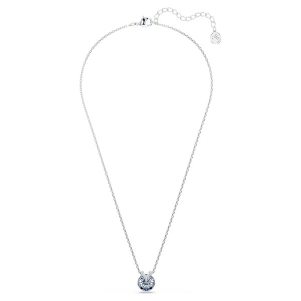 Bella V pendant Round cut, Blue, Rhodium plated - Image 2