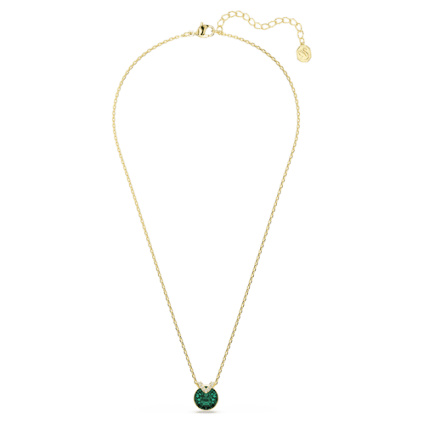 Bella V pendant Round cut, Green, Gold-tone plated - Image 2