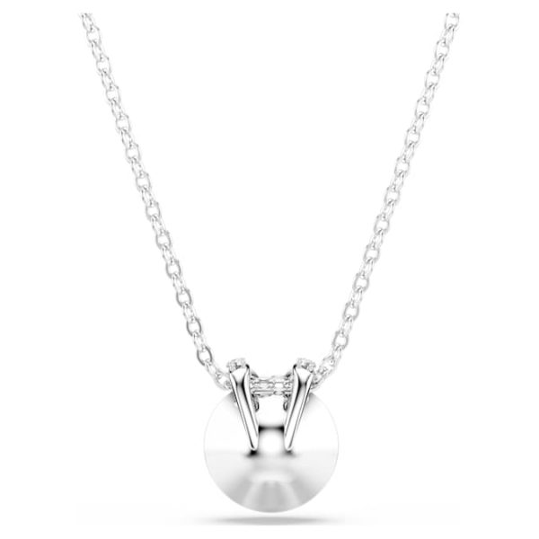 Bella V pendant Round cut, Pink, Rhodium plated - Image 6