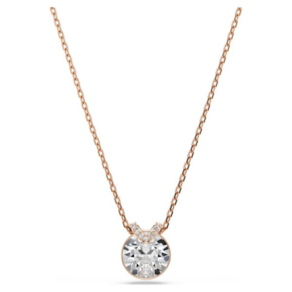 Bella V set Round cut, White, Rose gold-tone plated - Image 5