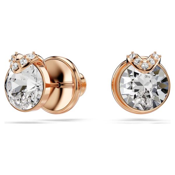 Bella V set Round cut, White, Rose gold-tone plated - Image 6