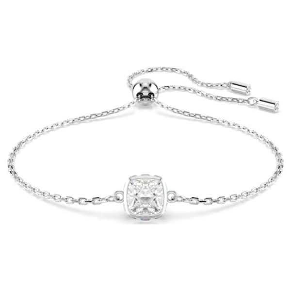 Birthstone bracelet Square cut, April, White, Rhodium plated - Image 6