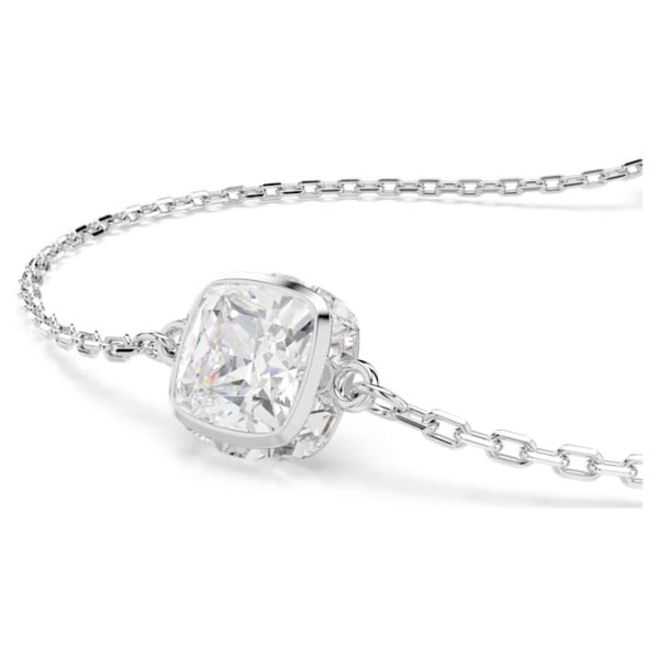 Birthstone bracelet Square cut, April, White, Rhodium plated - Image 4